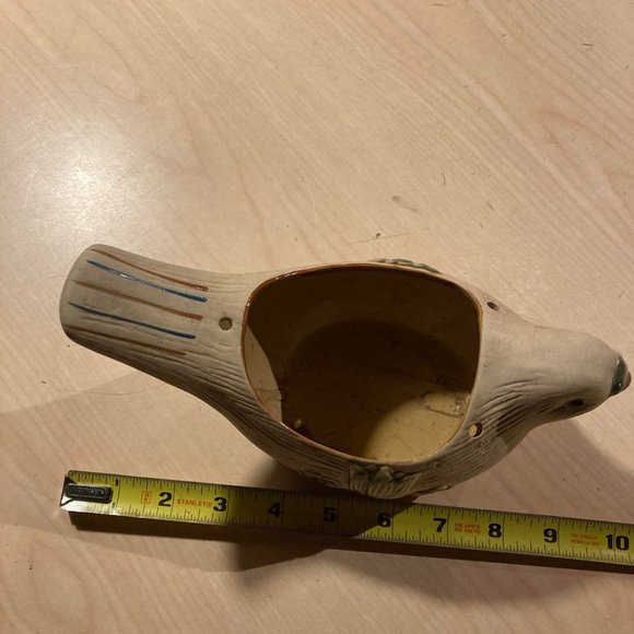 Vintage scandinavian pottery in the shape of a bird. Ceramic Hanging Flower Pot - Picture 5 of 11